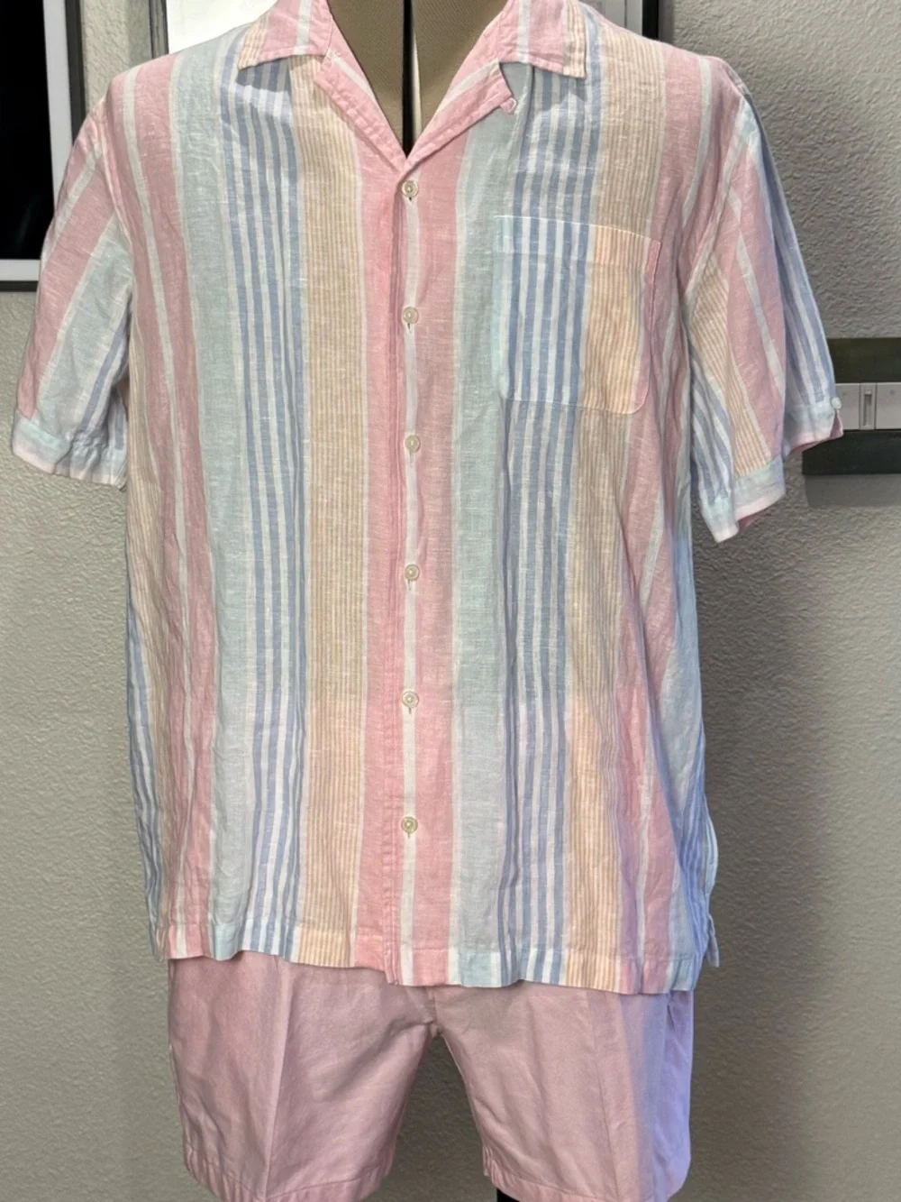 Brooks Brother Men's Short Suit Pink Oxford Cloth
